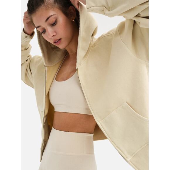 MATE The Label Hoodie Bone Terry Organic Cotton Zip Up Jacket M NEW - Picture 3 of 6